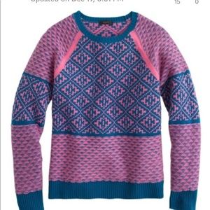 NWT  J. Crew Handkerchief Fair Isle Merino Wool Sweater small